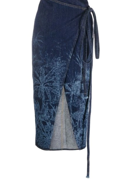 Cheap Jouy denim Women Toile Alanui de Jungle skirt 0729
